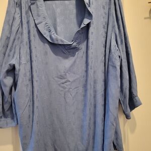 Crown & Ivy Textured Blue Blouse
